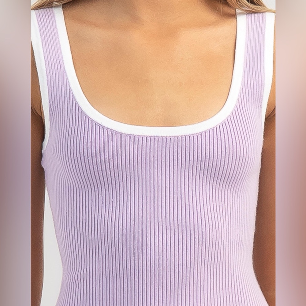 Pleated Lavender Tank Top